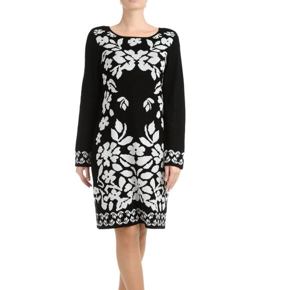 NY Collection Dresses & Skirts - New NY Collection Floral Print Long Sleeve Sweater Dress